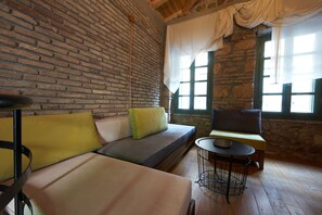 Traditional Family Stay | Living area | 40-inch flat-screen TV with digital channels, TV, Netflix - Athenian Residences (Athens)