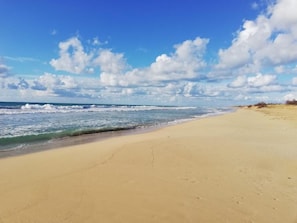 A beach with a clear sky and waves. - Antica Masseria Ficazzana (Salve)