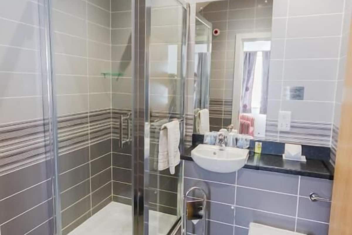 free toiletries, hair dryer, towels