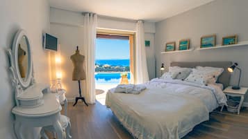Suite, 2 chambres (One or two bedrooms) | Draps en coton égyptien, literie de qualité supérieure, minibar