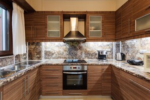 Duplex, 2 Bedrooms, Beachside | Private kitchen | Full-sized fridge, oven, stovetop, coffee/tea maker - Seaside Getaway - Aelia Villa's Dreamy Paradise (Messini)