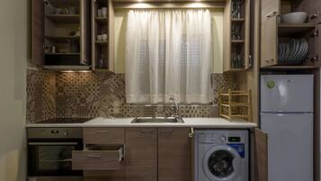 Villa, Private Pool | Private kitchen | Fridge, electric kettle, cookware/dishes/utensils