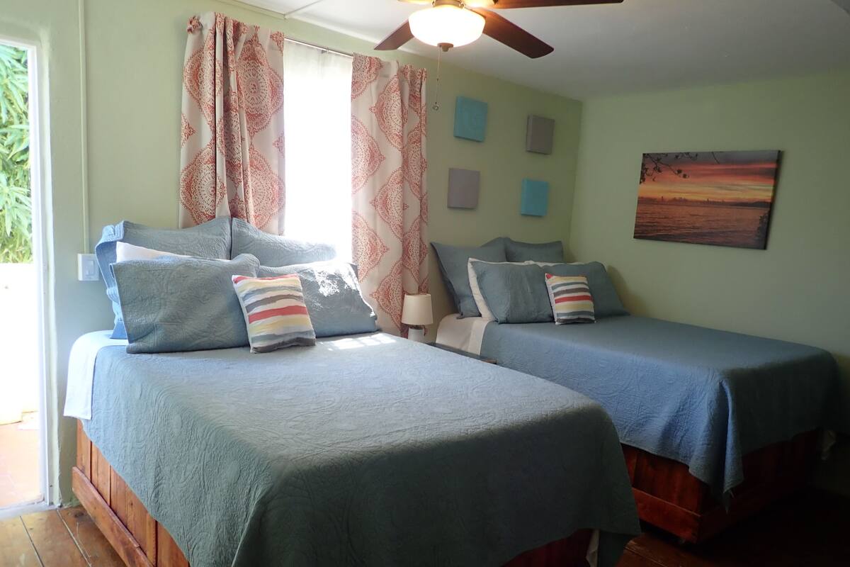 Deluxe Double Room, 2 Double Beds, Balcony, Partial Sea View (Room #3) | In-room safe, blackout drapes, iron/ironing board, WiFi (free)