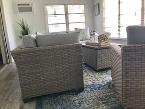 Family Cottage | Living area | 48-inch Smart TV with cable channels, TV, Netflix