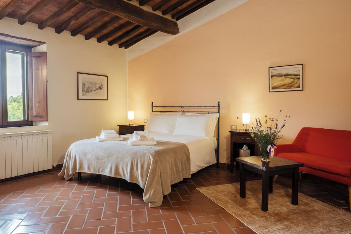 Chambre Double Deluxe, 1 grand lit, salle de bains privée, vue montagne