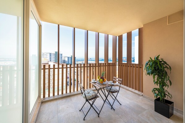 Deluxe Studio with Sea Views and Balcony | Balcony view - Bentley Holiday Apartments - West One (Gibraltar)
