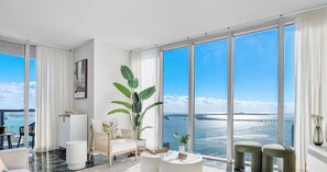 Presidential Corner Apart, 2 Bedrooms, Frontal Ocean Views4310 | Living area | 50-inch Smart TV with digital channels, TV