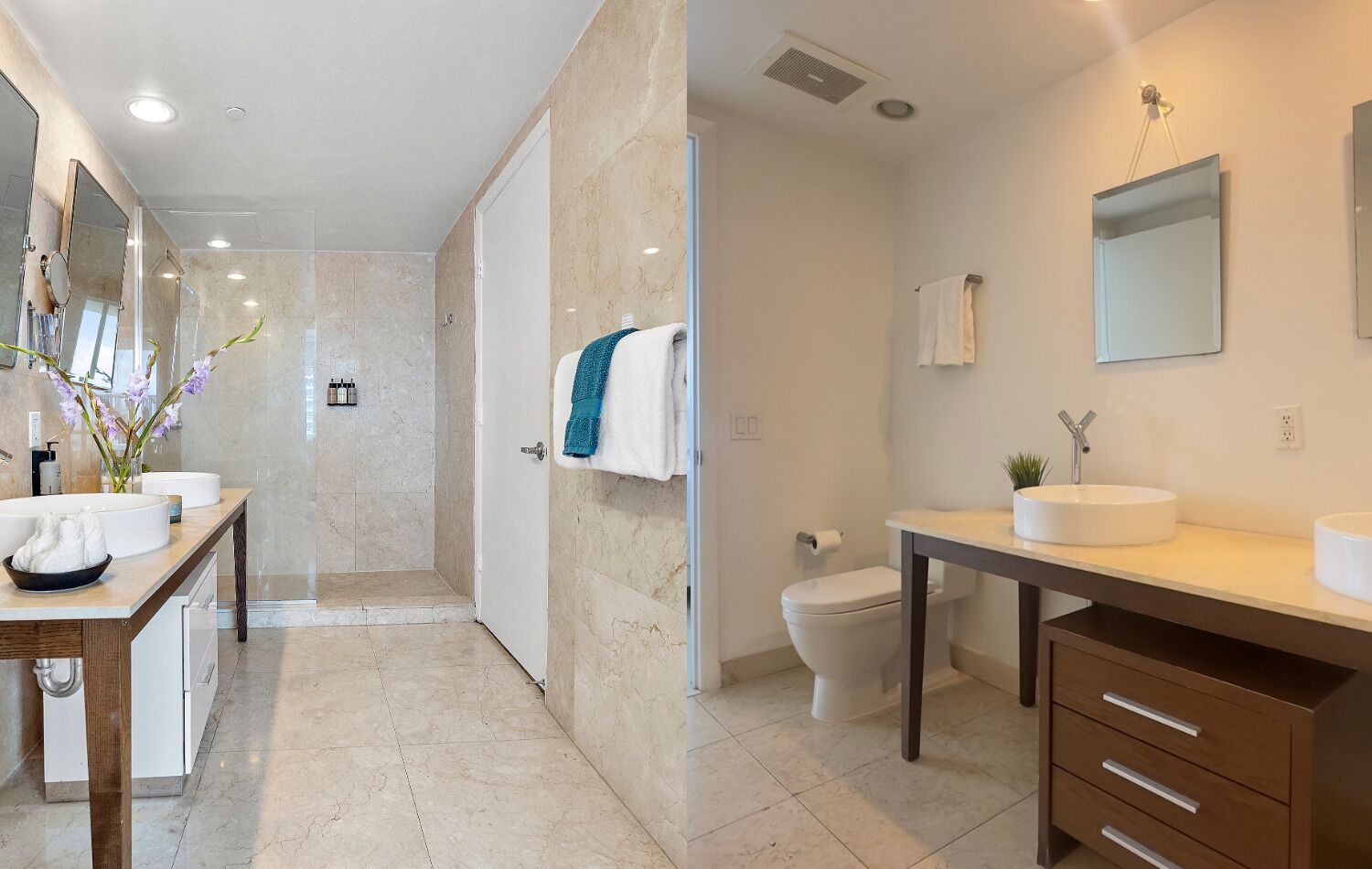 Comfort Apartment, 1 King Bed with Sofa bed, Balcony, Partial Ocean View | Bathroom | Designer toiletries, hair dryer, bathrobes, towels