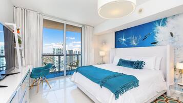 Boutique Apart, 1 King & Sofa Bed, Sauna, River/City Views, Balcony3906 | 2 habitaciones y sábanas de algodón egipcio