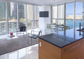 Classic Apartment, 2 Bedrooms, Kitchen | Living area
