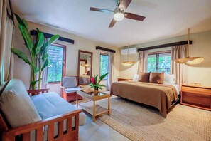 Bungalow, 1 King-Bett | Hochwertige Bettwaren, individuell dekoriert, Verdunkelungsvorhänge