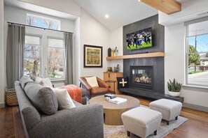 Televisor, llar de foc i oficines 