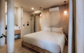 Shower, towels, soap, shampoo