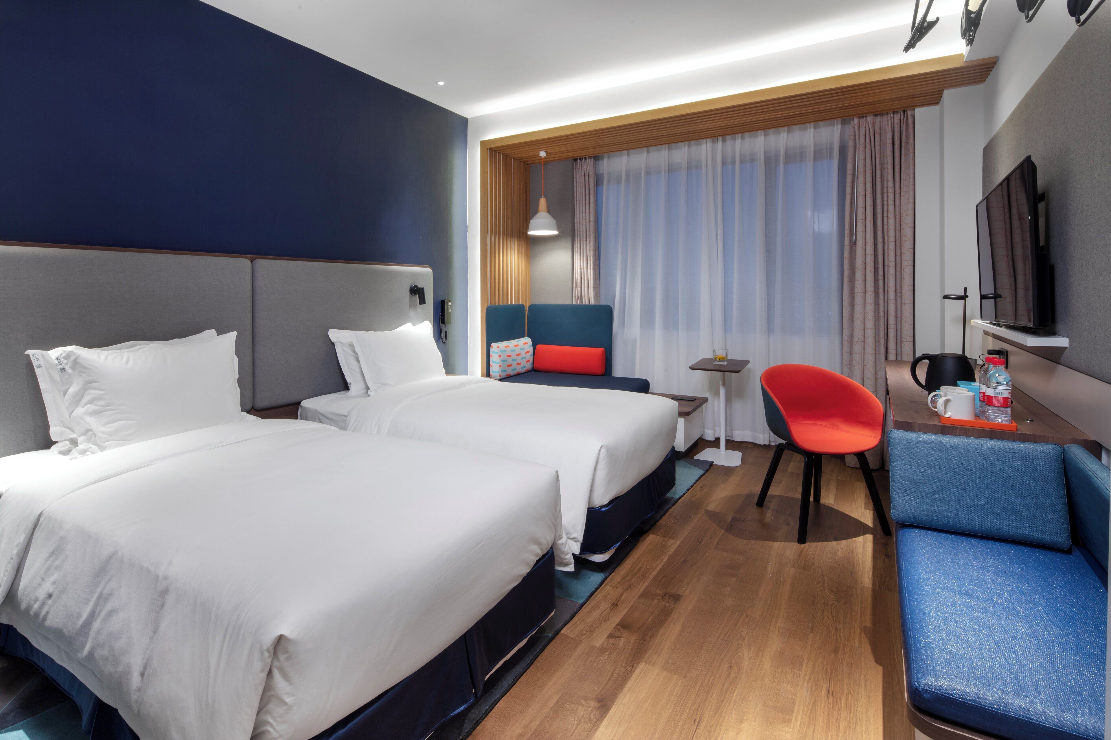 Standard Room, 2 Twin Beds, Courtyard View | In-room safe, desk, blackout drapes, iron/ironing board