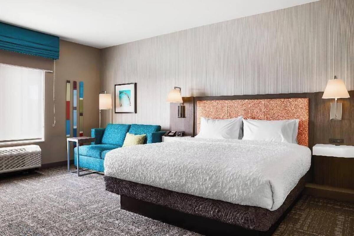 Hypo-allergenic bedding, in-room safe, desk, laptop workspace