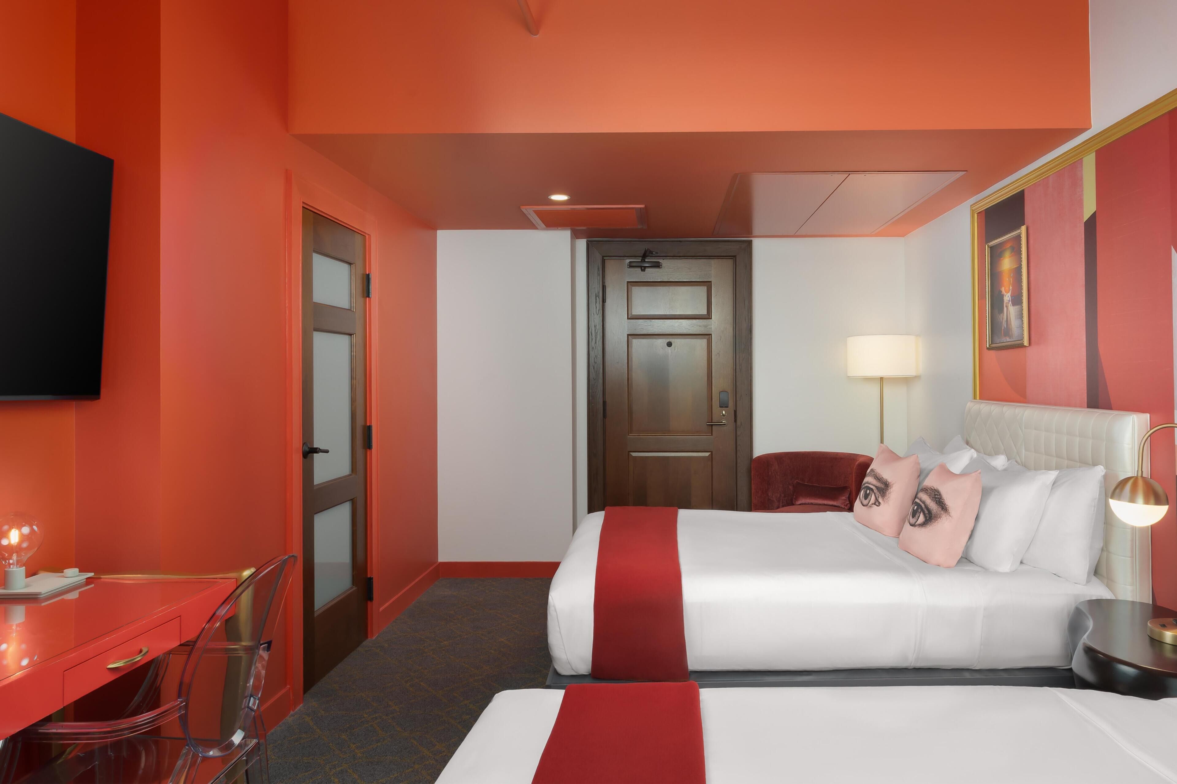 Kamer, 2 queensize bedden | Lakens van Egyptisch katoen, luxe beddengoed, donsdekens