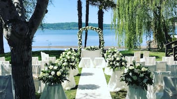 Outdoor wedding area