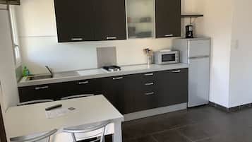 Apartemen, 1 kamar tidur | Dapur kecil pribadi | Lemari es, microwave, kompor, dan pemanggang roti