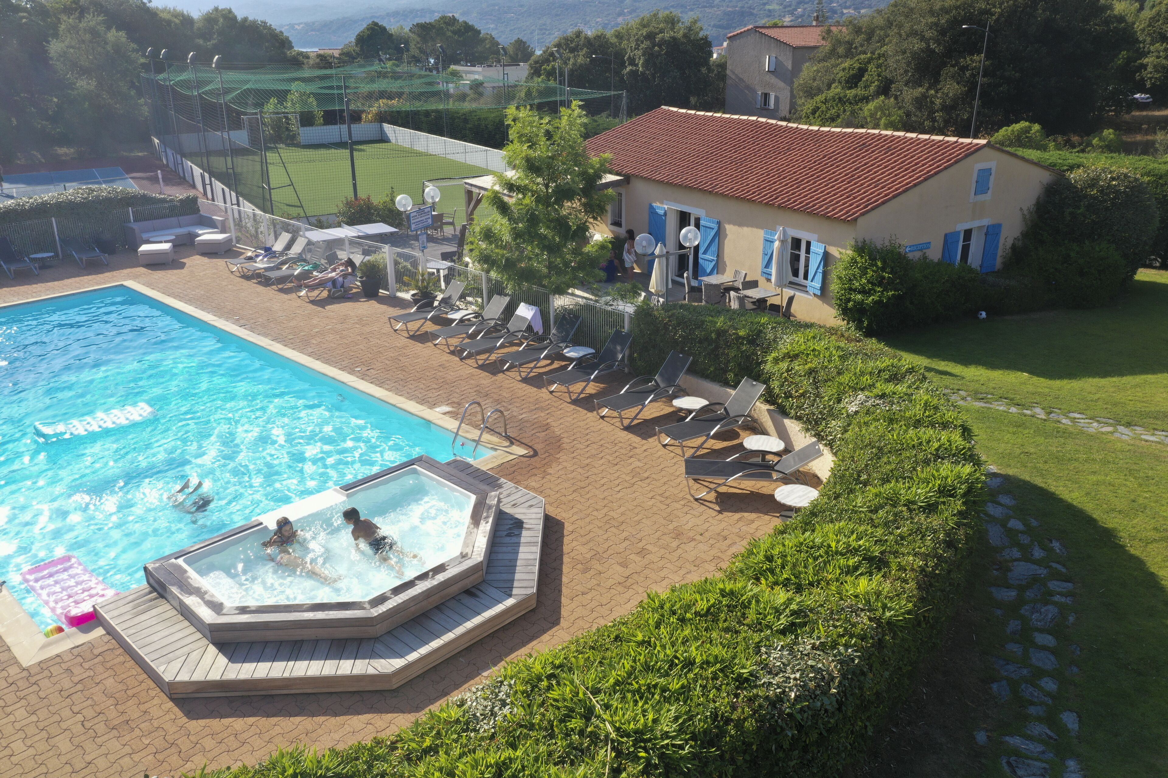 Seasonal outdoor pool, open 8 AM to 8 PM, pool umbrellas, sun loungers