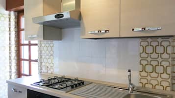 Apartment, 2 Bedrooms | Private kitchen | Full-sized fridge, stovetop, cookware/dishes/utensils