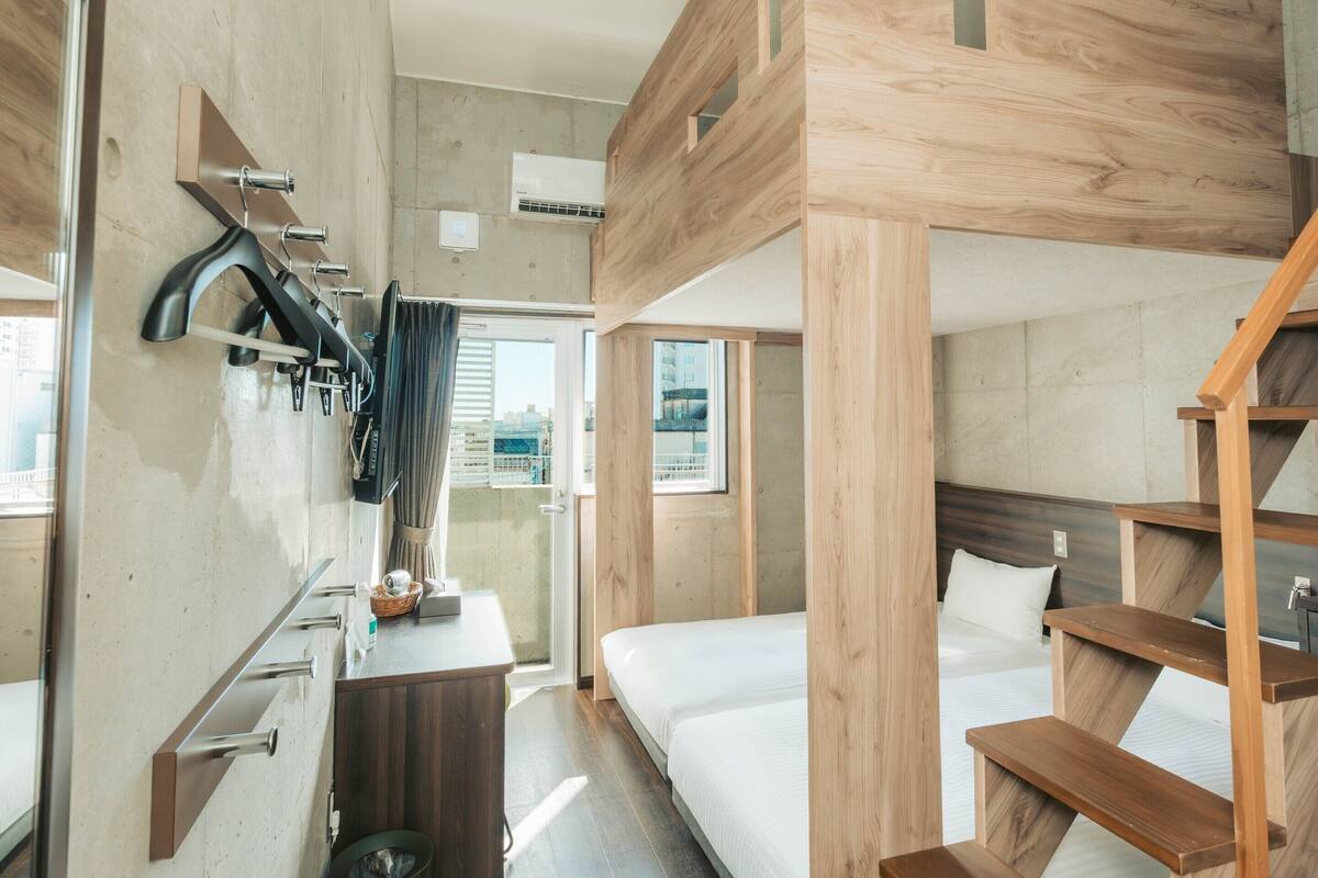 [December 2024 Renewal] Japanese-Western-Style Room, Tatami with loft, bedding included, Non Smoking | Down duvets, desk, soundproofing, free WiFi