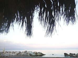 Private beach, free beach cabanas, sun-loungers, beach umbrellas