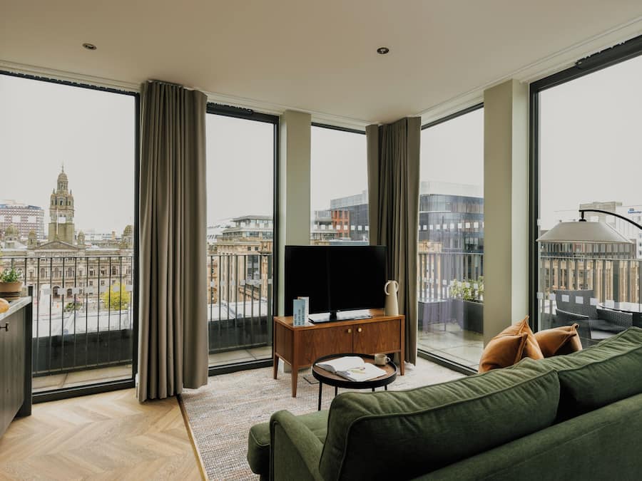 Penthouse One Bedroom | Laptop workspace, blackout drapes, soundproofing, iron/ironing board