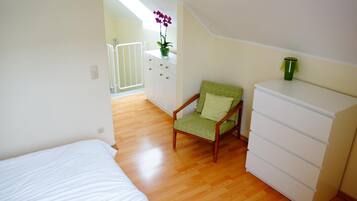 1 bedroom, desk, blackout drapes, iron/ironing board