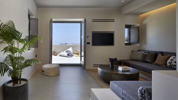 Zenith, Executive Suite with Private Pool | Ropa de cama de alta calidad y minibar