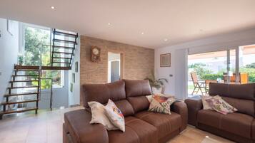 Televisión y chimenea