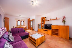 TV, lettore DVD, tavolo da ping pong, impianto stereo