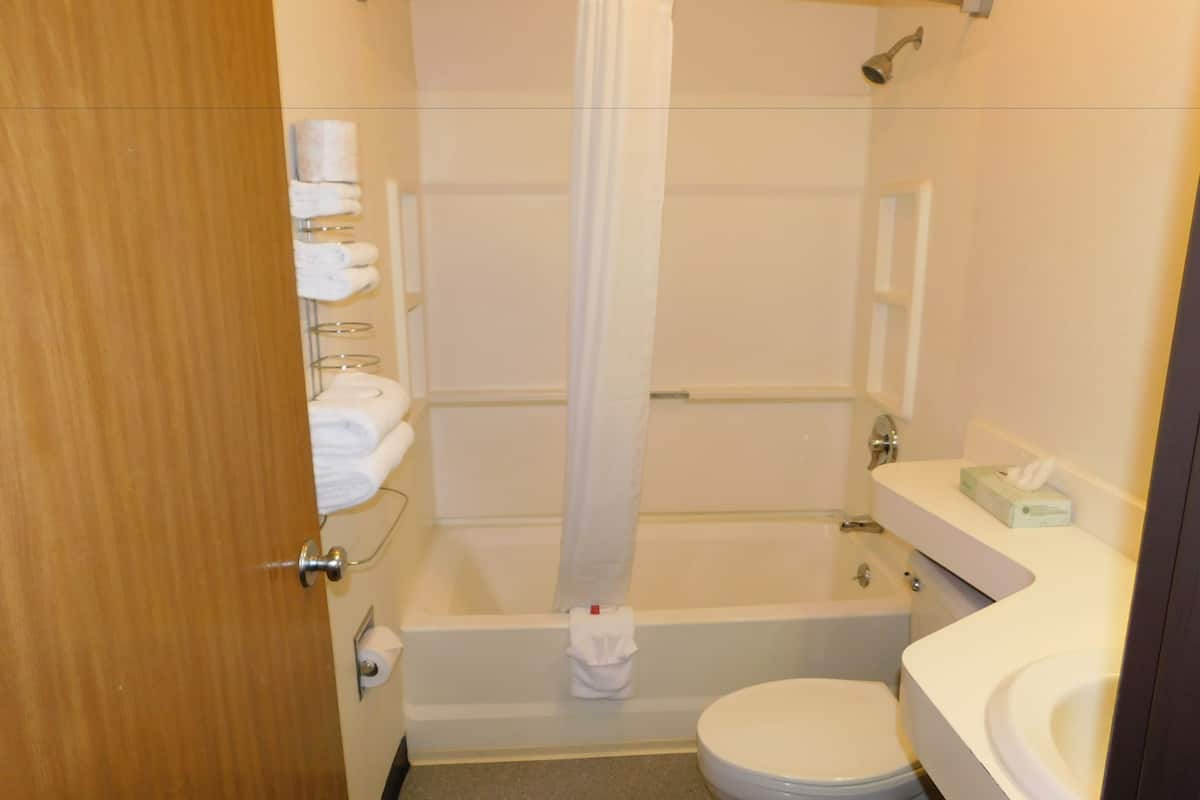 standard room, 1 king bed, refrigerator & microwave | bathroom | shower, rainfall showerhead, free toiletries, hair dryer