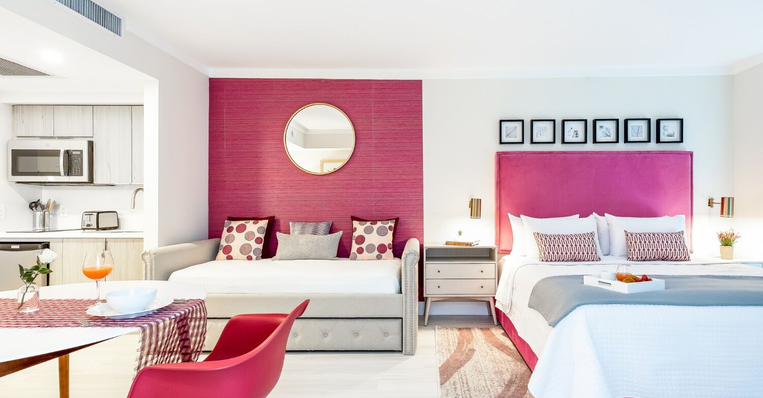 Family Studio Suite, Multiple Beds, Kitchenette, Partial Ocean View1809 | Egyptian cotton sheets, premium bedding, down comforters, minibar