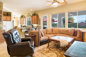 TV, fireplace - 'Villa Blanca' Desert getaway w/ 6 bedrooms! (Indio)