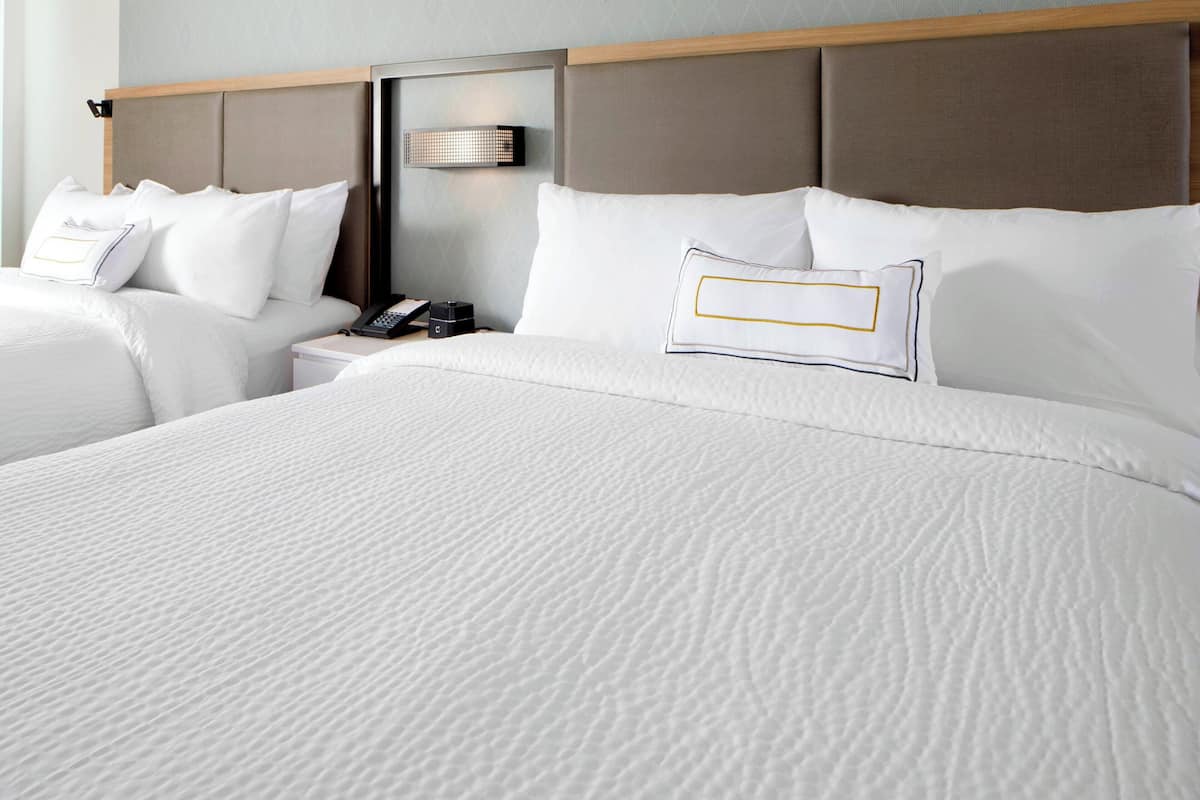 suite, 2 queen beds, non smoking | desk, laptop workspace, blackout curtains, iron/ironing board