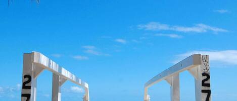 On the beach, beach towels