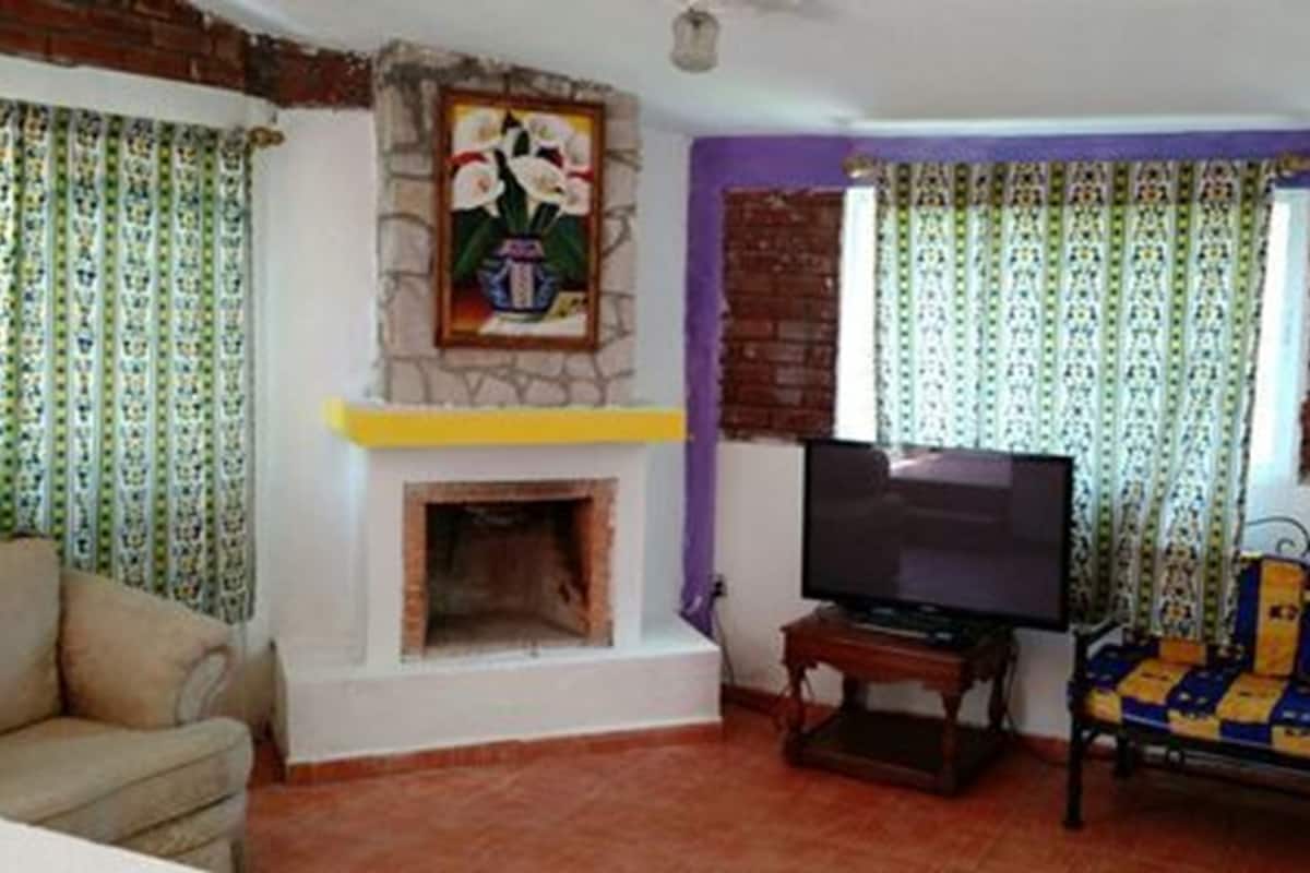 Cabin, 2 Bedrooms | Living area | 32-inch flat-screen TV with cable channels, TV