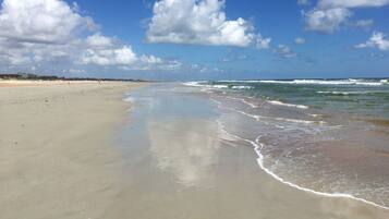 Plage, chaises longues, serviettes de plage