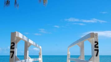 On the beach, beach towels