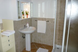 Shower, hair dryer, bidet, towels - Tuscany countryside appartment with pool (Reggello FI)