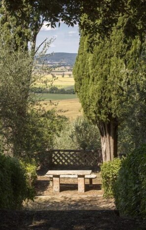Outdoor dining - Montestigliano, an authentic farmhouse in the heart of Tuscany, is an oasis of peace and beauty that offers its guests refined residences and an enchanting view (Rosia - Sovicille)