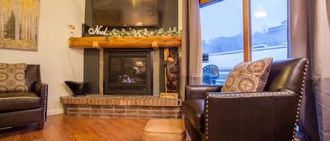 TV, fireplace, table tennis, books