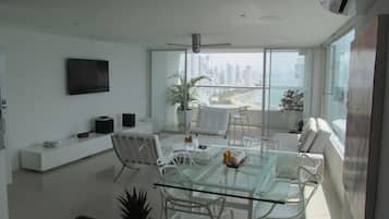 TV, DVD player, stereo