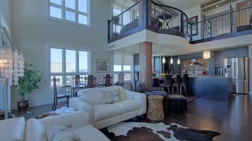 Smart TV, fireplace, DVD player, books