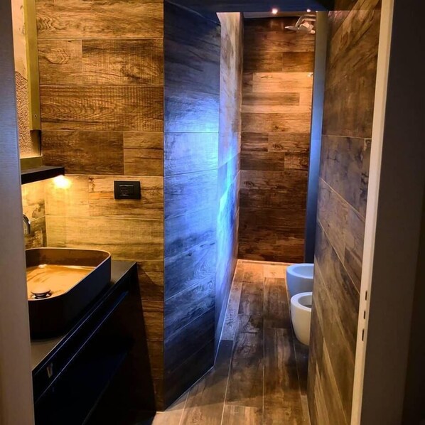 Habitación doble ejecutiva, 1 cama Queen size, para no fumadores | Baño | Regadera, amenidades de baño gratuitas, secadora de cabello, toallas 