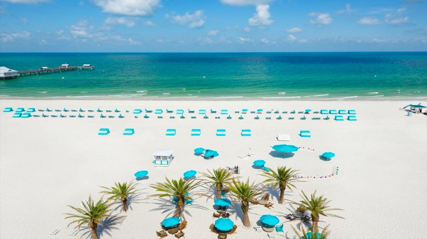 Sun-loungers, beach towels