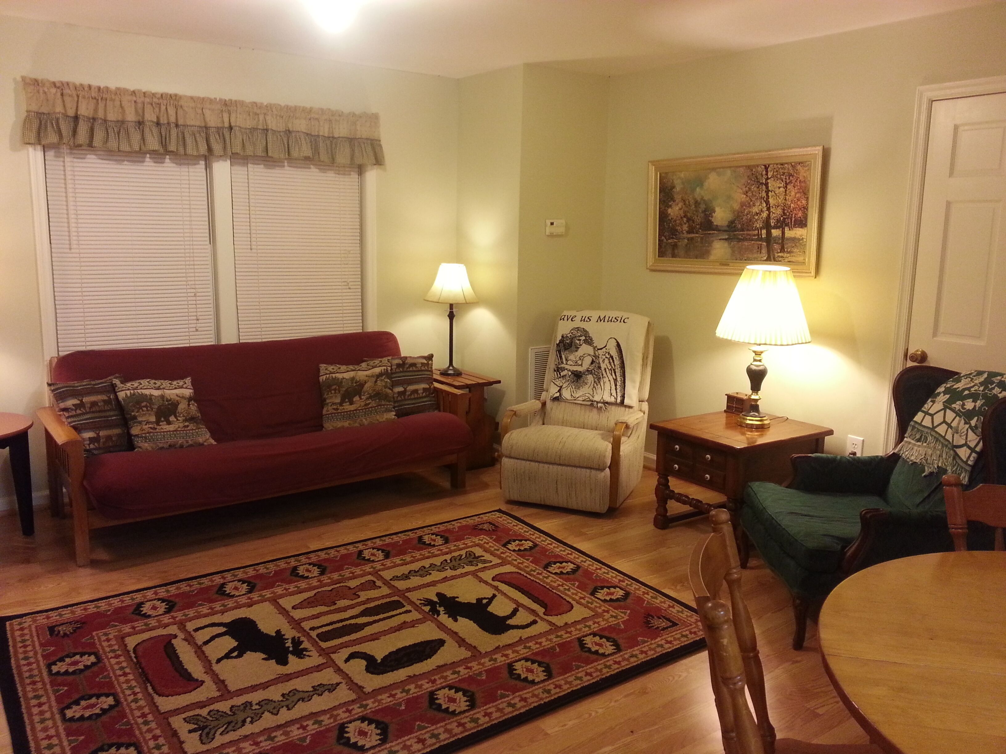 Smart TV, DVD player, table football, books