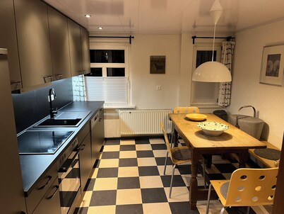 large, newly renovated half-timbered house with garage, pets welcome