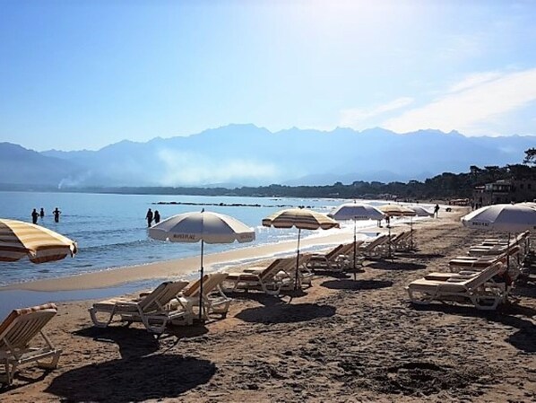 Beach nearby, sun-loungers