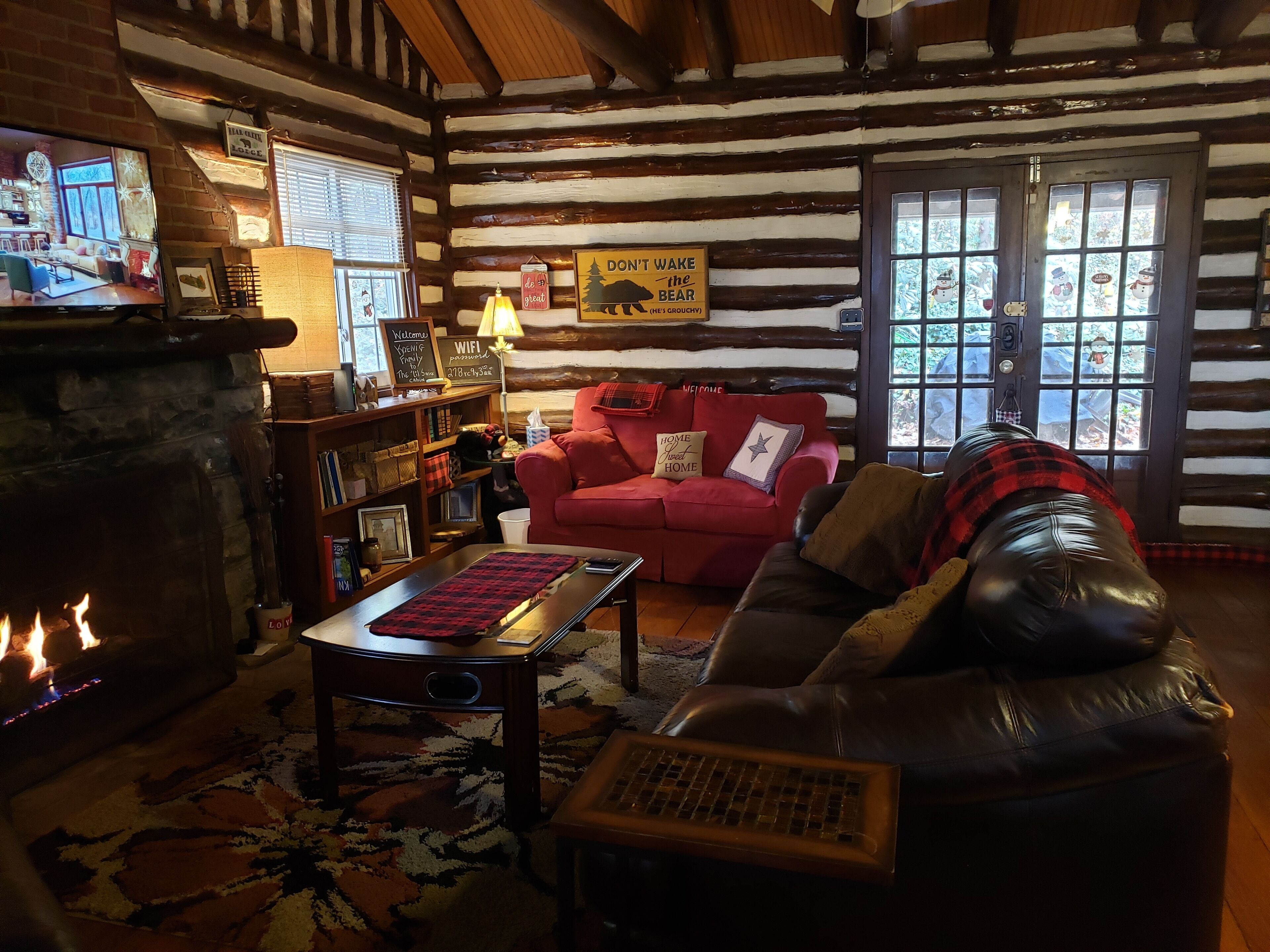 Smart TV, fireplace, video games, foosball
